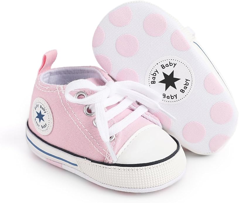 Unisex Baby Girls Boys Canvas High-top Shoes, Newborn Infant Anti-Slip Soft - Image 6