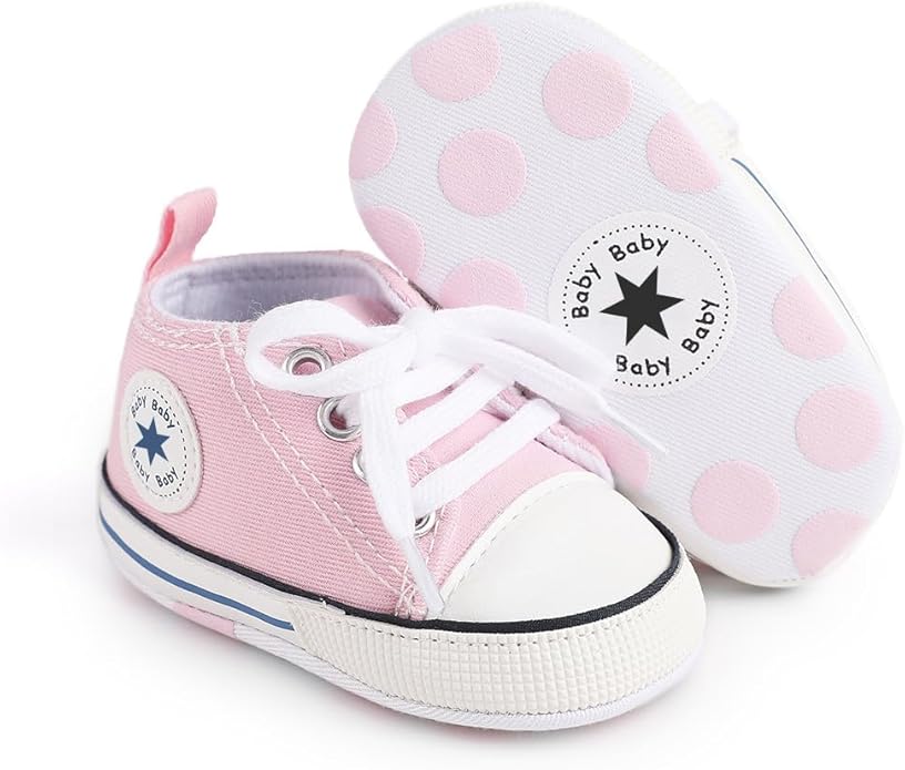 Unisex Baby Girls Boys Canvas High-top Shoes, Newborn Infant Anti-Slip Soft - Image 6