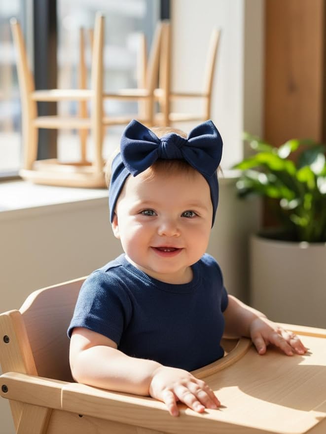 Baby Girl Headbands-Infant, Toddler Cotton Handmade Hairbands - Image 5