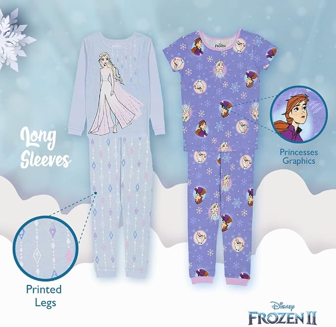 Disney Unisex Kids' 6-piece Snug-fit Cotton Matching Comfortable Pajama Set - Image 4