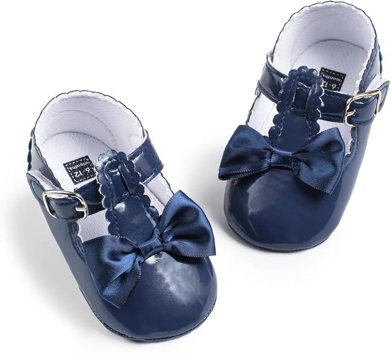 Meckior Infant Baby Girls Soft Sole Bowknot Princess Wedding Dress Mary Jane by Meckior