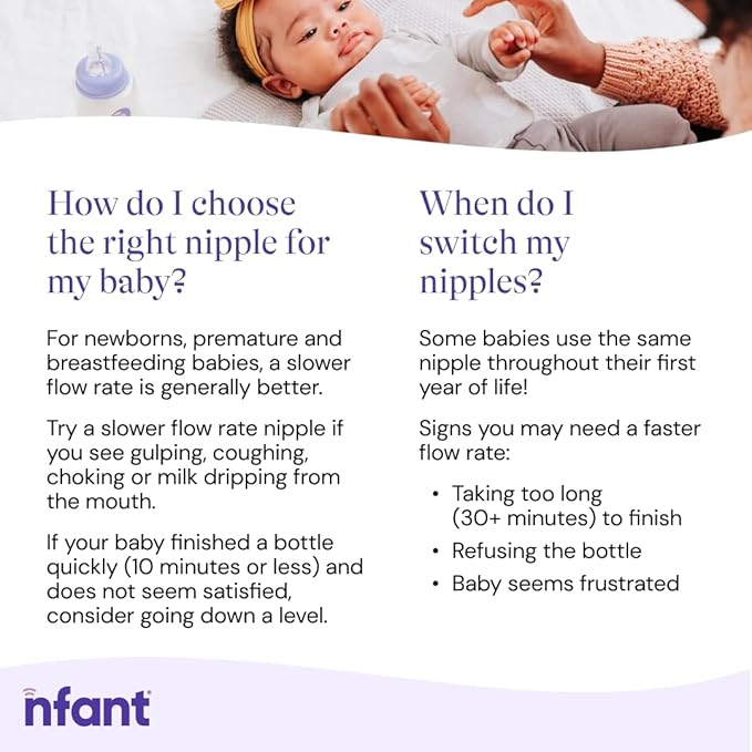 nfant | 2X Standard Flow Nipple, Blue (18ml/min), 4-Pack