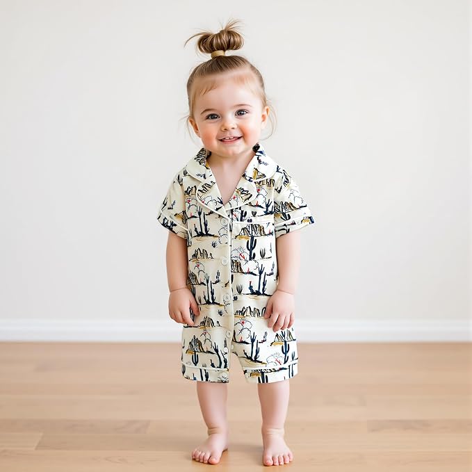 Balaflyie Newborn Summer Pajamas Baby Boy Girl Button Down Romper Cute Infant - Image 2
