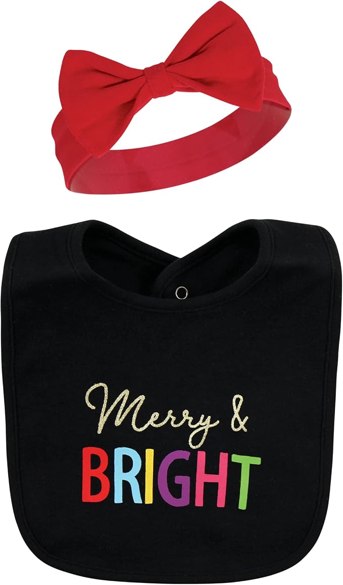 Hudson Baby Unisex Baby Cotton Bib and Headband Set - Image 3