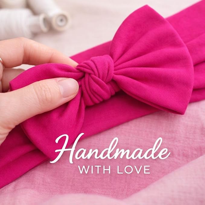 Baby Girl Headbands-Infant, Toddler Cotton Handmade Hairbands - Image 5