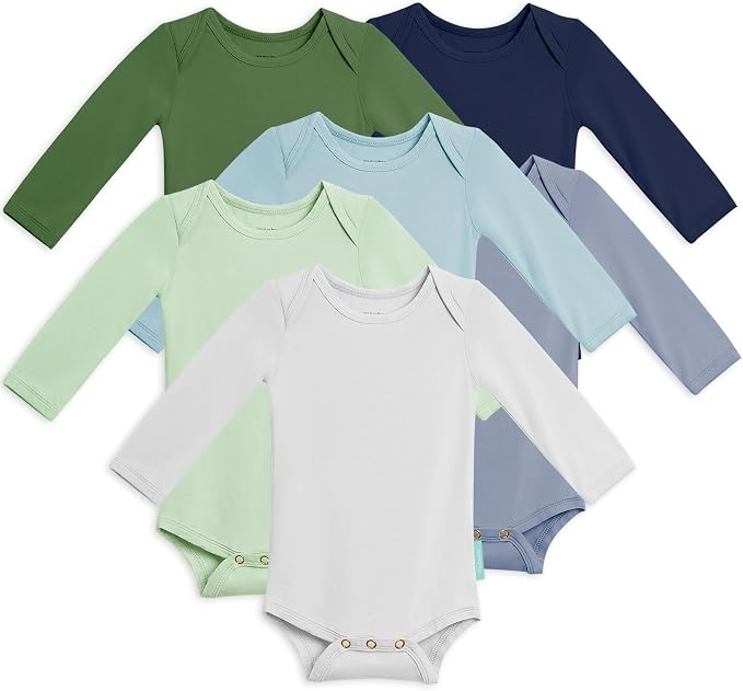 PurComfy Supersoft Bamboo Viscose Long Sleeve Baby Bodysuits, Unisex Baby | by PurComfy