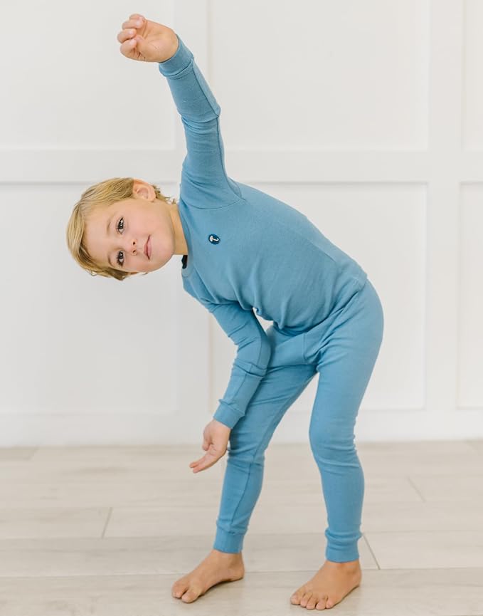 moimoln Cotton Modal Baby Toddler Pajamas Check Solid Leopard 6M-8Y - Image 4