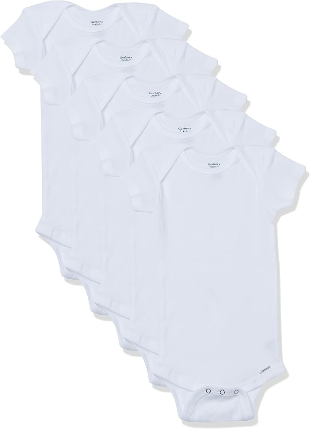 Gerber Baby Girls 5-Pack Short Sleeve Variety Onesies Bodysuits by Gerber