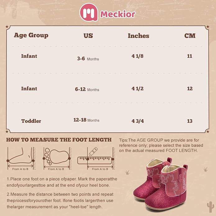 Meckior Baby Girls Cowboy Tassel Boots Side Zipper Moccasins Soft Bottom - Image 6