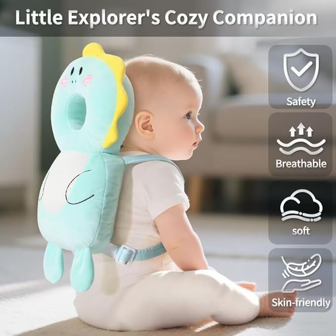 GINMOON Baby Head Protector Backpack,Lightweight and Breathable, Baby Walking Harness,Crawling Baby Essentials (Duck)