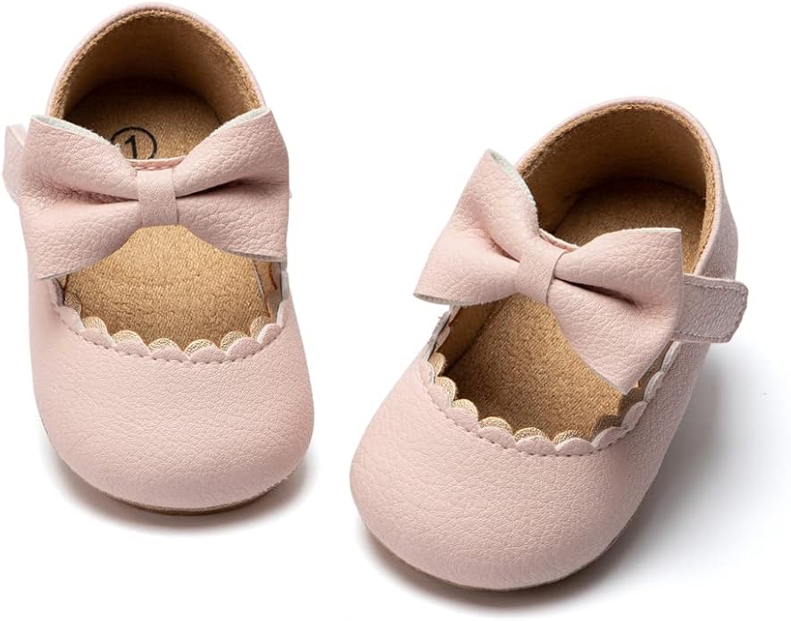 KIDSUN Infant Baby Girls Mary Jane Shoes Non-Slip Rubber Sole Ballet Slippers by KIDSUN