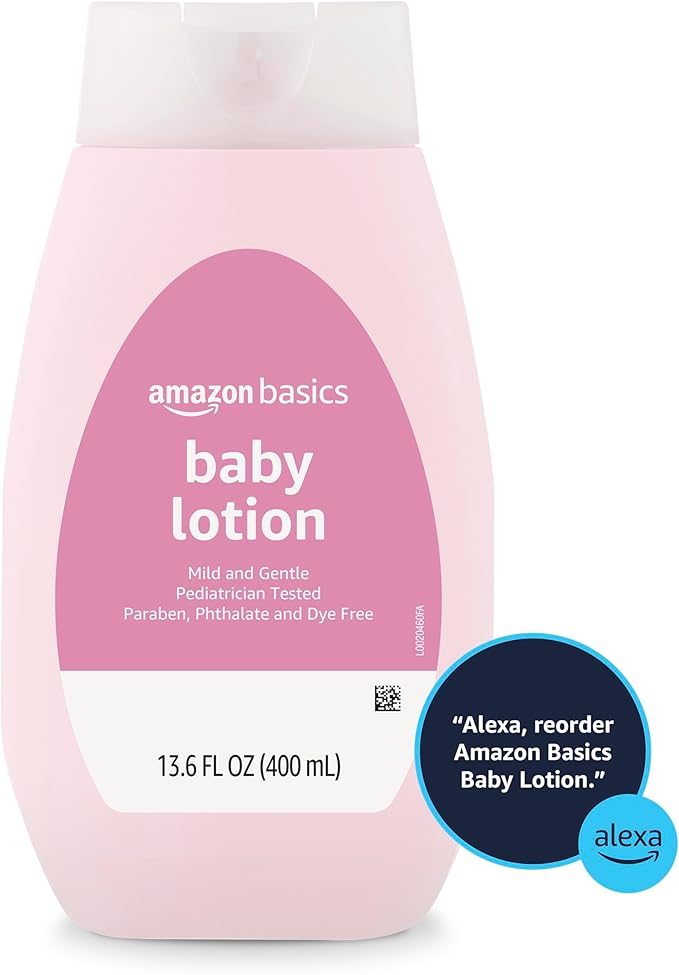 Amazon Basics Baby Lotion, Mild & Gentle, Lightly Scented, 13.6 Fl Oz (Pack of 1) (Previously Solimo)