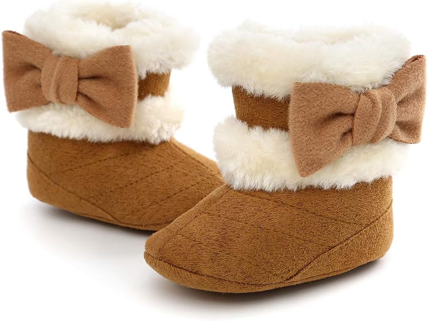 Ohwawadi Infant Baby Boots Boys Girls Cozy Fleece Slippers Snow Boots Winter - Image 7