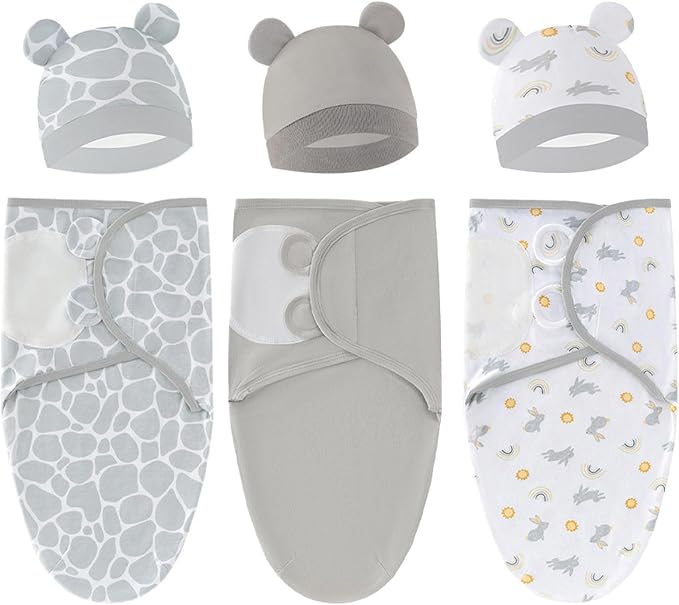 3-Pack Unisex Baby Swaddles for Newborns by Exemaba