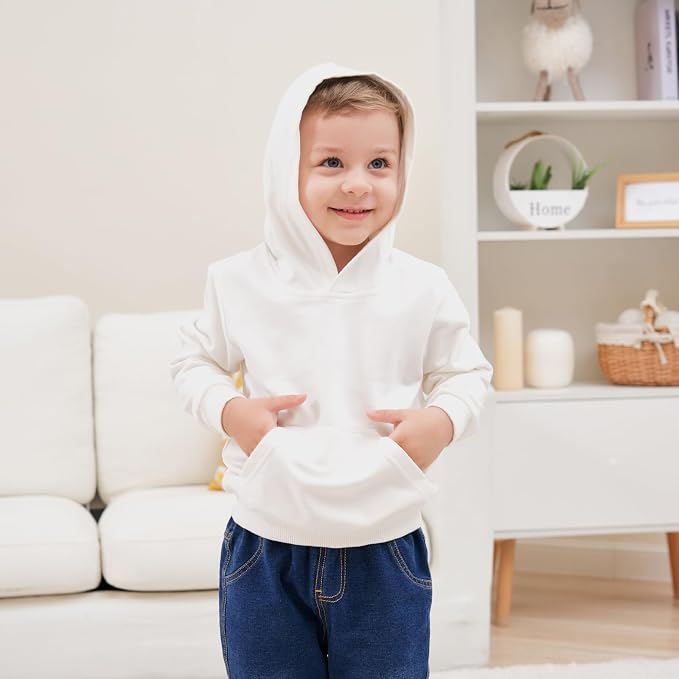 Baby Kids Boy Girl Solid Casual Pocket Hoodie Sweatershirt Long Sleeve Pullover - Image 6