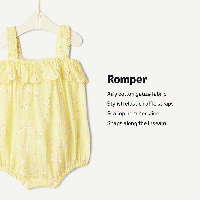 Amazon Essentials x Sofia Grainge Baby Girls' Cotton Gauze Sleeveless Romper - Image 2