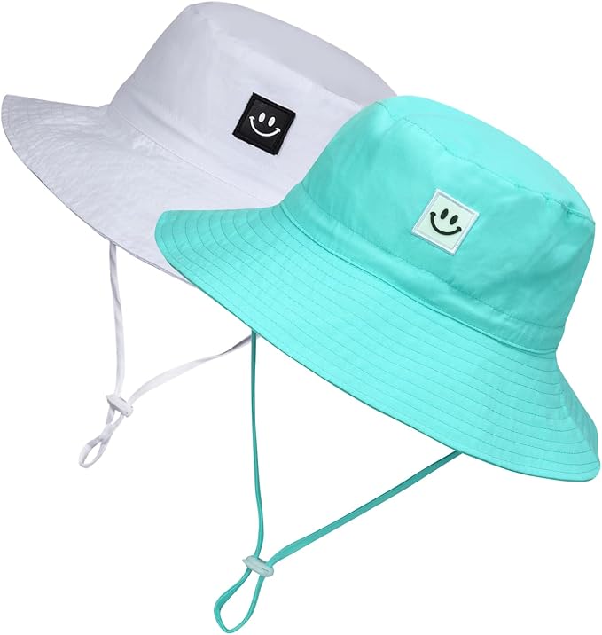 Baby Sun Hat Smile Face UPF 50+ Toddler Bucket Hat by MaxNova