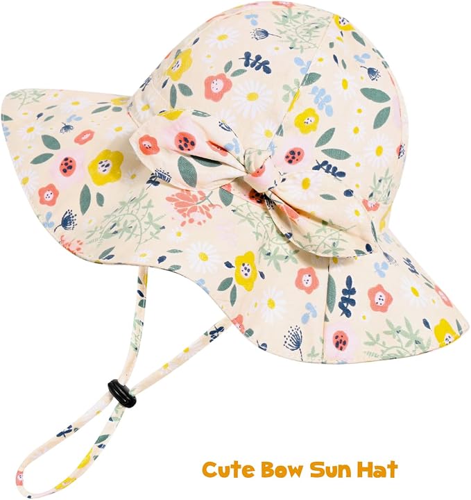 Baby Girl Sun Hat with UPF 50+ Outdoor Adjustable Beach Hat with Wide Brim - Image 5