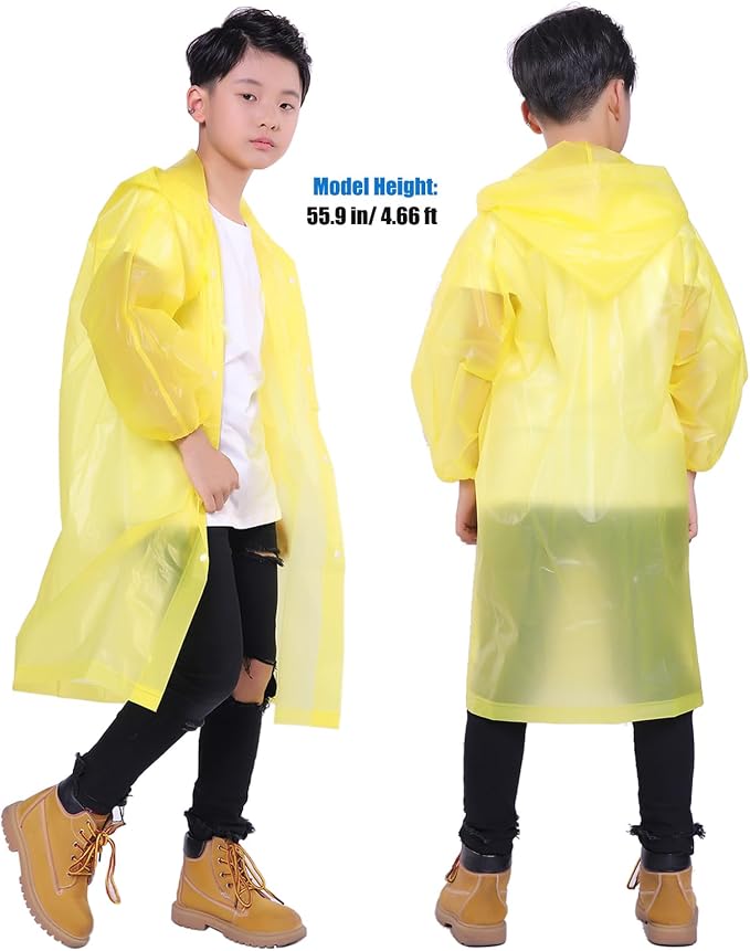 Kids Rain Jacket, 2 Pack Rain Ponchos - Image 6