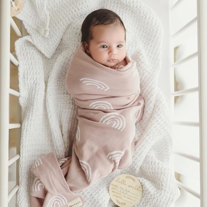 Knit Baby Swaddle Blanket for Girls - Image 4