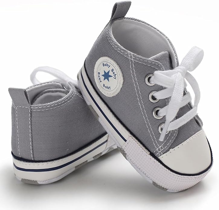 Unisex Baby Girls Boys Canvas High-top Shoes, Newborn Infant Anti-Slip Soft - Image 5