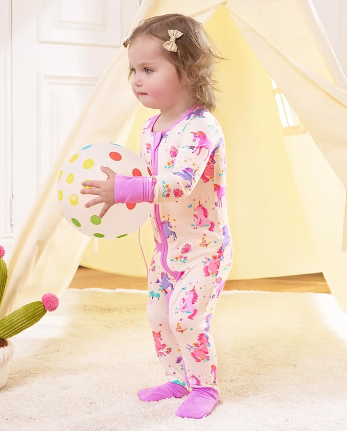babee Reshinee Viscose Derived from Bamboo Baby Footie Pajamas Convertible - Image 6