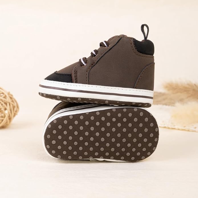 Meckior Toddler Baby Boys Girls High Tops Ankle Sneakers Soft Anti-Slip Sole PU - Image 4