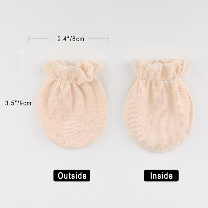 BQUBO Baby Mittens No Scratch Cotton Newborn Infant Glove Soft Skin-friendly - Image 5