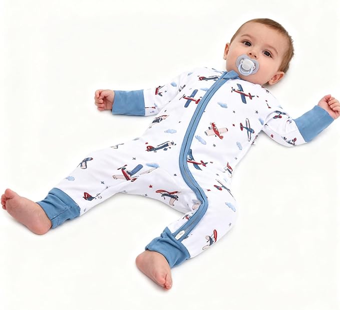 Baby Viscose of Bamboo Convertible Footie Pajamas - Image 2