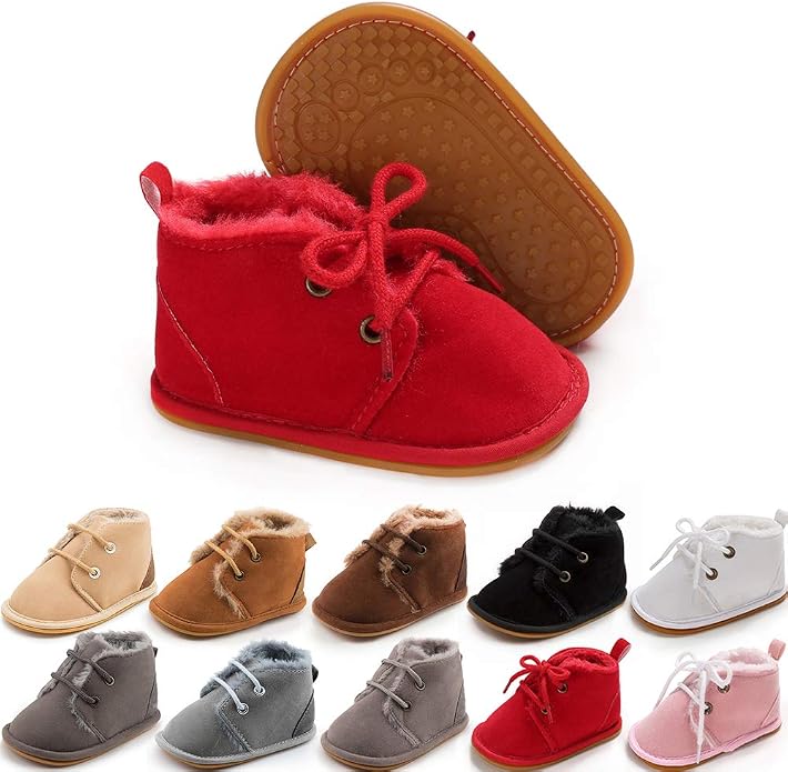 Meckior Baby Booties Newborn Infant Unisex Baby Girls Boys Velvet Rubber by Meckior