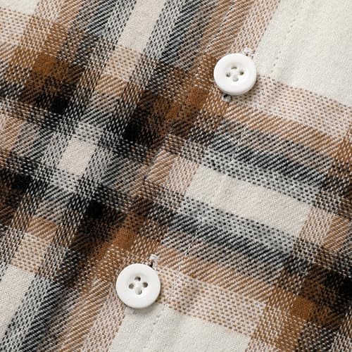 YOUNGER STAR Toddler Kids Boys Girls Flannel Hooded Plaid Shirt Button Baby Red - Image 6