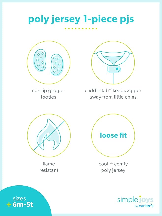 Simple Joys by Carter's Baby and Toddler Girls' 3 Pack Loose Fit Polyester - Image 5