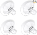 4pc 28mm Oval Flanges Shields Built-in Soft Edges Compatible with Medela/Lansionh Pumps, Replacement Parts for Pump in Style, Symphony, Swing Maxi, Harmony and Personalfit Flex Connector