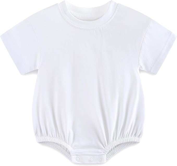 Baby Bubble Onesie Romper 100% Organic Cotton Clothes Short Sleeve Summer Solid by Unknown