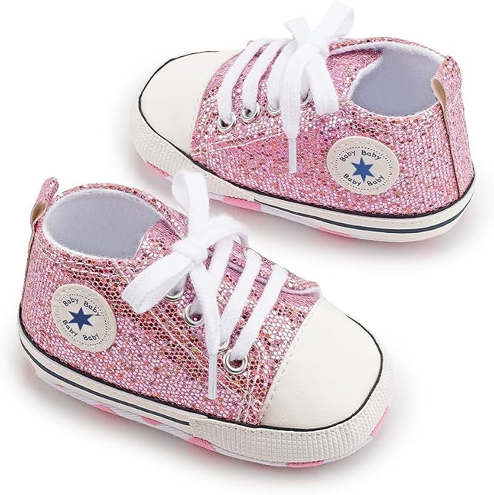 Unisex Baby Girls Boys Canvas High-top Shoes, Newborn Infant Anti-Slip Soft - Image 2