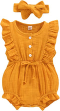 YOUNGER TREE Toddler Baby Girl Ruffled Sleeveless Romper Casual Summer Jumpsuit by YOUNGERTREE