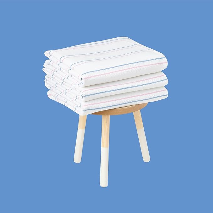 Medline Candystripe Baby Receiving Blanket, 100% Cotton, 36 x36 in - Image 2