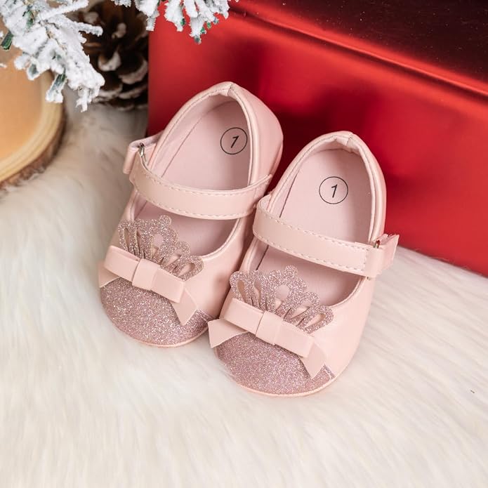 Meckior Infant Baby Girls Soft Sole Bowknot Princess Wedding Dress Mary Jane - Image 3