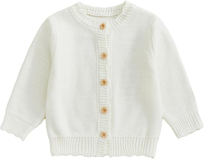 Baby Girl Cardigan Long Sleeve Button Up Sweater Toddler Girl Fall Outfits by Faithtur