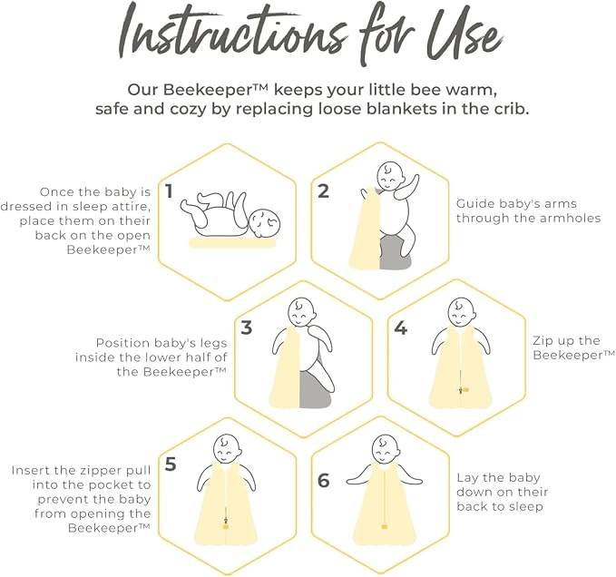 Burt's Bees Baby Infant Wearable Blanket, Organic Cotton Unisex Beekeeper - Image 7