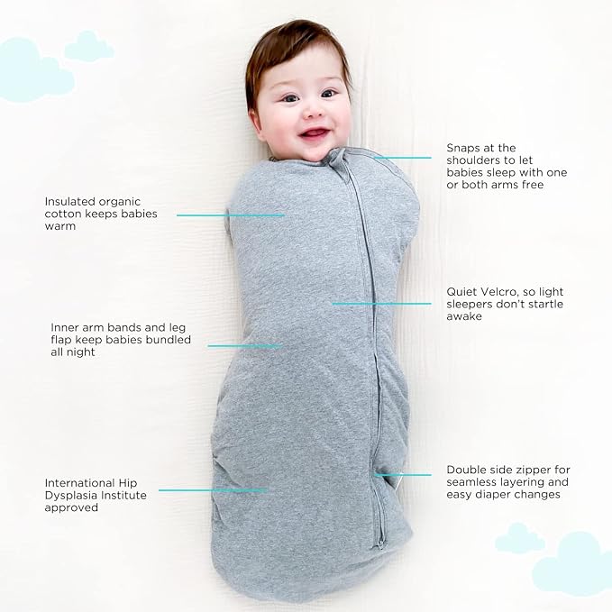 Happiest Baby Sleepea Comforter Organic Cotton Baby Swaddle, Small | Organic - Image 2