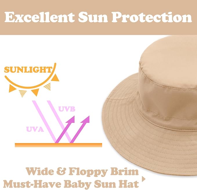 Sarfel Baby Sun Hat Summer Baby Boy Hats UPF 50+ Sun Protection Toddler Hat - Image 5