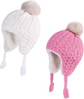 LANGZHEN Toddler Kids Infant Winter Hat,Earflap Knit Warm Cap Fleece Lined Beanie for Baby Boys Girls