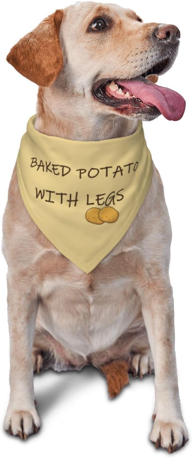Baked Potato with Legs Dog Bandana, Funny Washable Triangle Bibs Scarf by vercosee