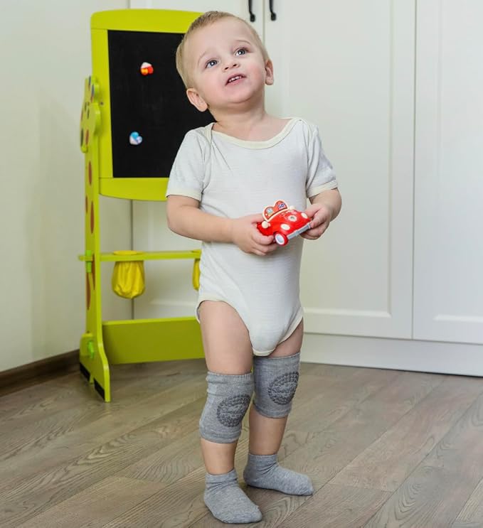 Baby Mid-Crew Socks with Grips for 0-7 Years Old Toddler Boy Girl Kids - Image 2