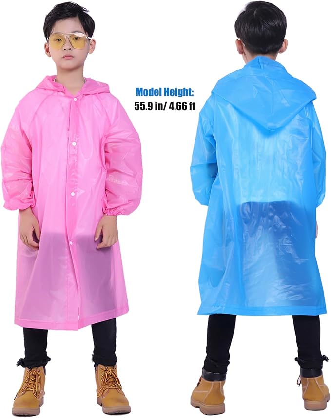 Kids Rain Jacket, 2 Pack Rain Ponchos - Image 6