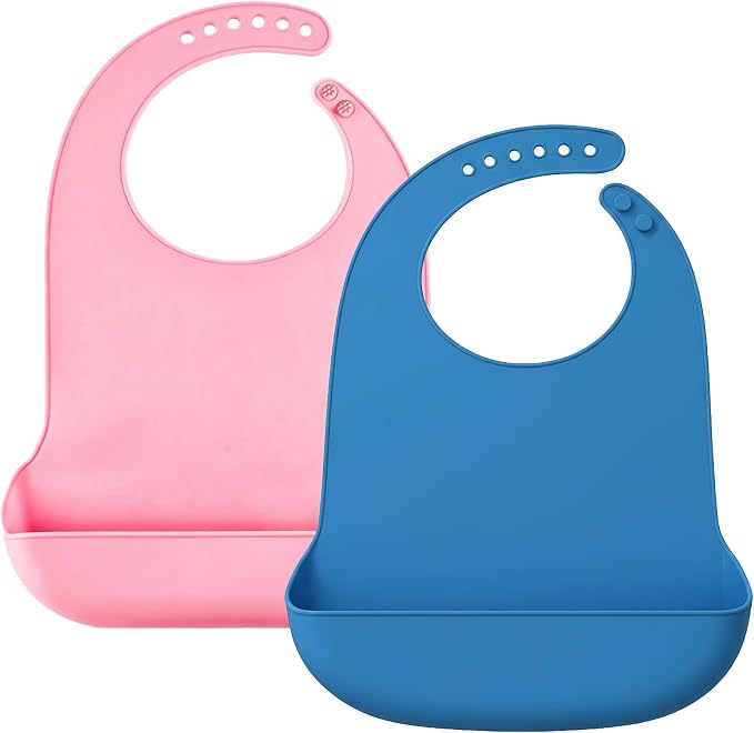 Silicone Adult Bib, Adjustable and Washable Bib by Tiwerlfe