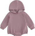 Baby Girl Boy Hooded Sweatshirt Long Sleeve Solid Color Romper Infant Baby Fall by Unknown