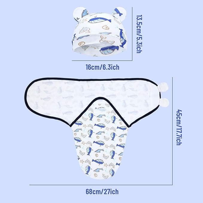 Dizila 2 Sets Adjustable Soft Cotton Blend Newborn Infant Baby Girl Boy - Image 2