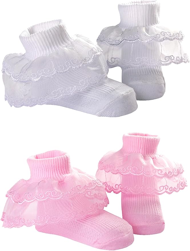 PrinceSasa Little Baby Girl Princess Lace Ruffles Socks Set - Image 4